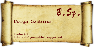 Bolya Szabina névjegykártya