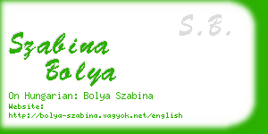 szabina bolya business card